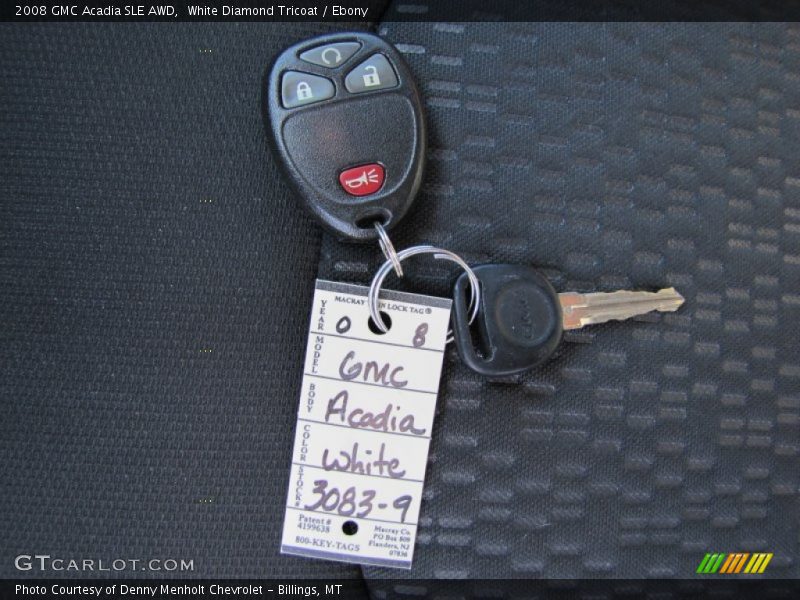 White Diamond Tricoat / Ebony 2008 GMC Acadia SLE AWD