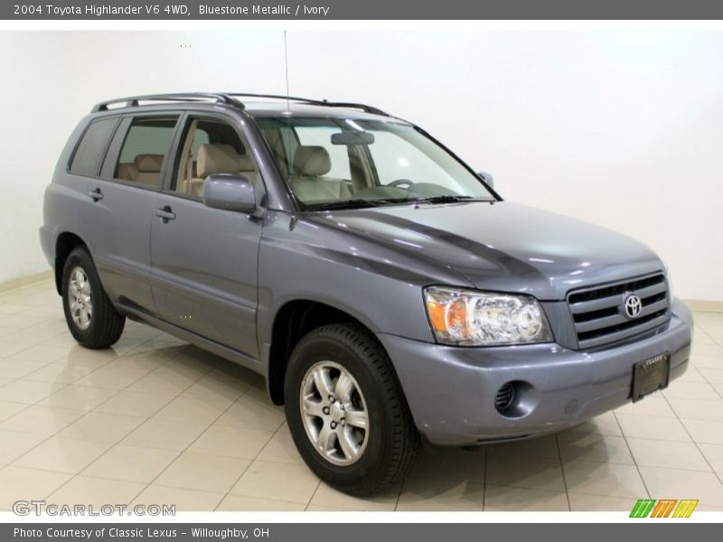 Bluestone Metallic / Ivory 2004 Toyota Highlander V6 4WD