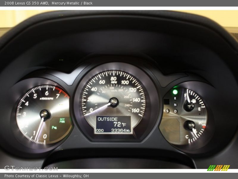 Mercury Metallic / Black 2008 Lexus GS 350 AWD