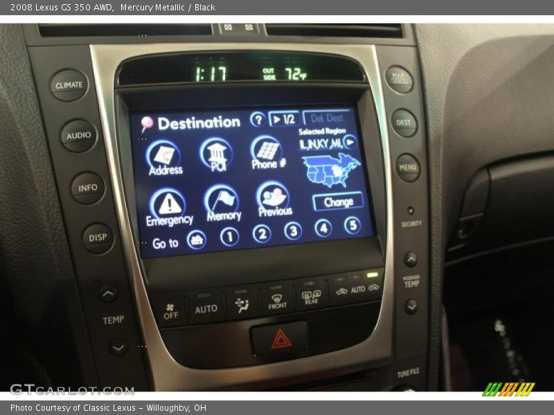 Mercury Metallic / Black 2008 Lexus GS 350 AWD