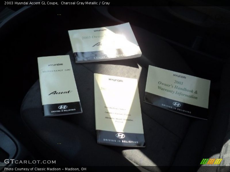 Charcoal Gray Metallic / Gray 2003 Hyundai Accent GL Coupe