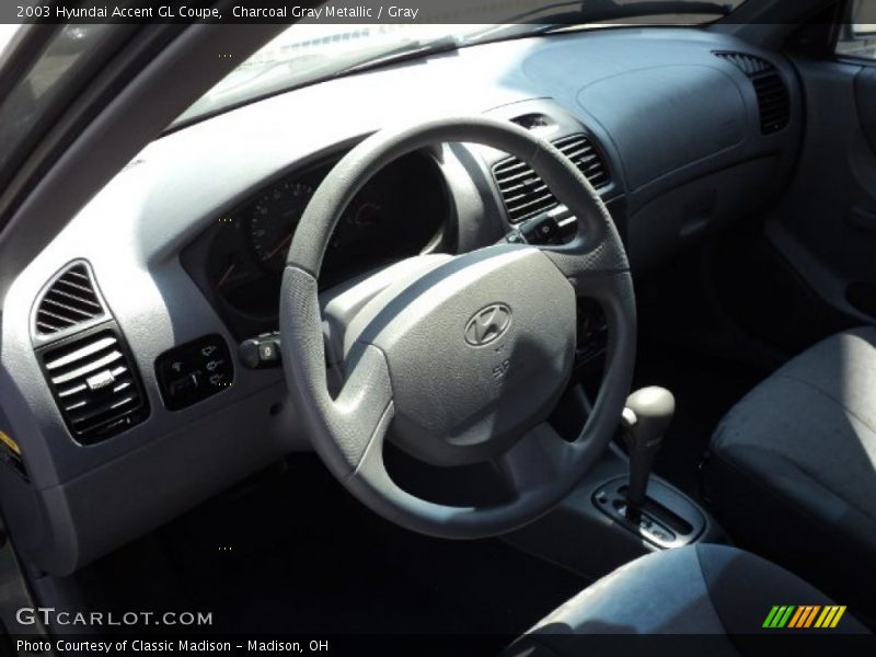 Charcoal Gray Metallic / Gray 2003 Hyundai Accent GL Coupe
