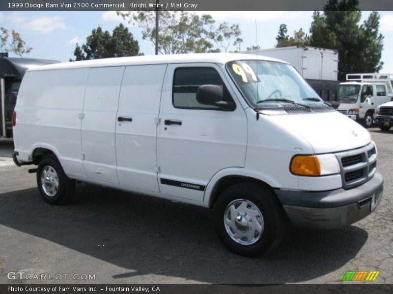 Bright White / Mist Gray 1999 Dodge Ram Van 2500 Commercial