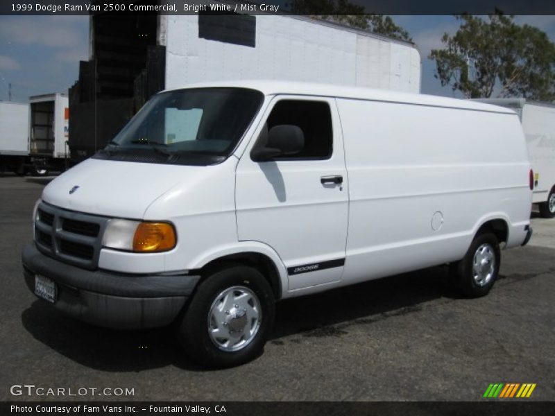 Bright White / Mist Gray 1999 Dodge Ram Van 2500 Commercial