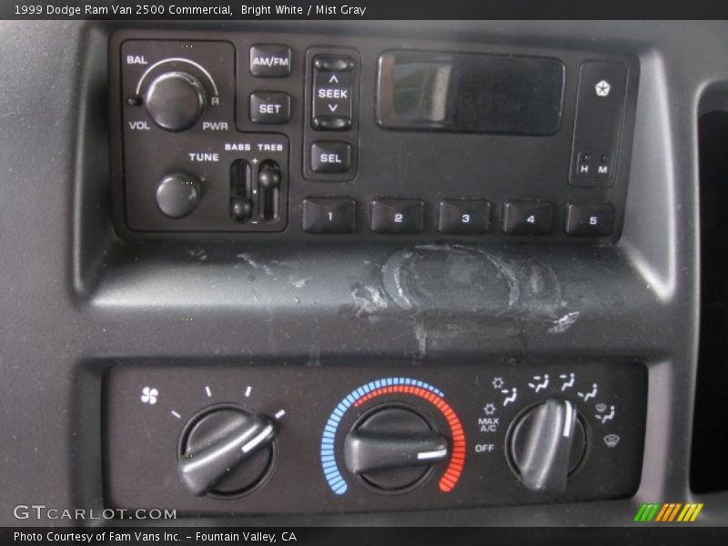 Bright White / Mist Gray 1999 Dodge Ram Van 2500 Commercial