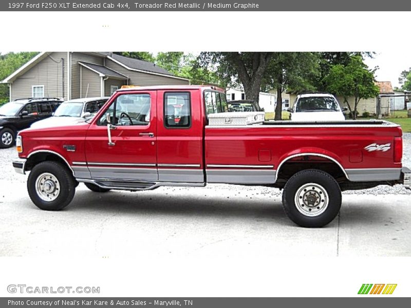 Toreador Red Metallic / Medium Graphite 1997 Ford F250 XLT Extended Cab 4x4
