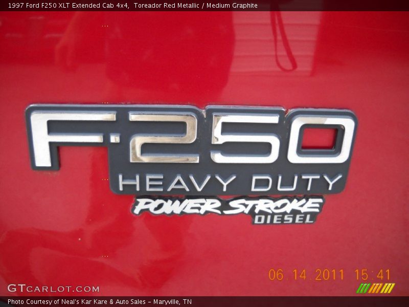 Toreador Red Metallic / Medium Graphite 1997 Ford F250 XLT Extended Cab 4x4