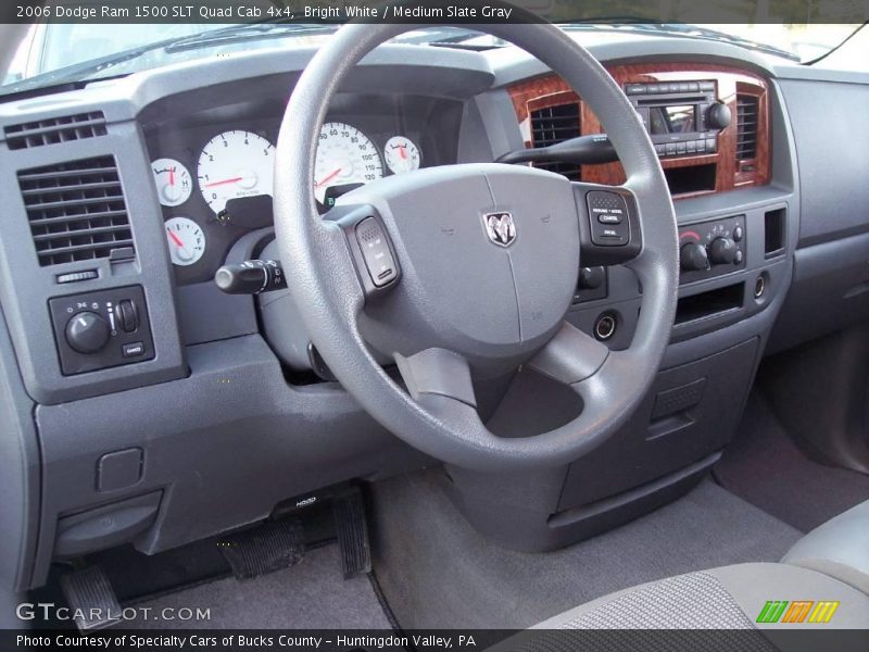 Bright White / Medium Slate Gray 2006 Dodge Ram 1500 SLT Quad Cab 4x4