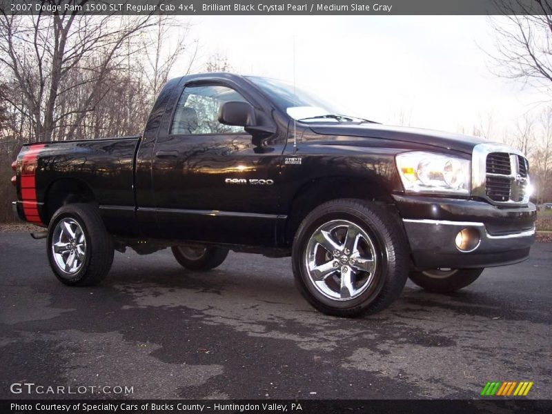 Brilliant Black Crystal Pearl / Medium Slate Gray 2007 Dodge Ram 1500 SLT Regular Cab 4x4