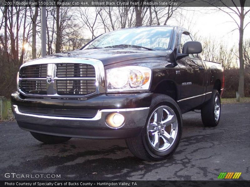 Brilliant Black Crystal Pearl / Medium Slate Gray 2007 Dodge Ram 1500 SLT Regular Cab 4x4