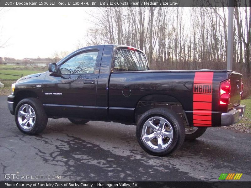 Brilliant Black Crystal Pearl / Medium Slate Gray 2007 Dodge Ram 1500 SLT Regular Cab 4x4