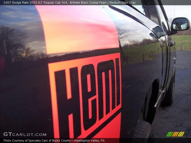 Brilliant Black Crystal Pearl / Medium Slate Gray 2007 Dodge Ram 1500 SLT Regular Cab 4x4