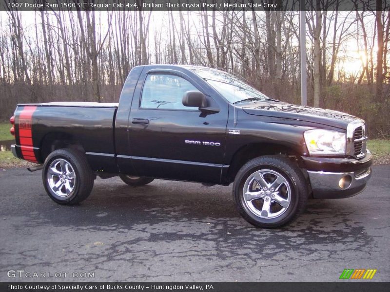 Brilliant Black Crystal Pearl / Medium Slate Gray 2007 Dodge Ram 1500 SLT Regular Cab 4x4