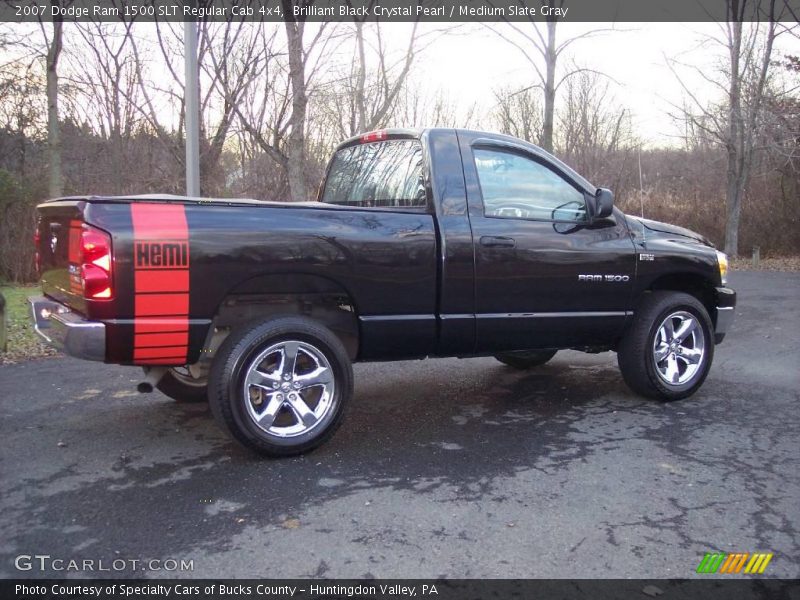 Brilliant Black Crystal Pearl / Medium Slate Gray 2007 Dodge Ram 1500 SLT Regular Cab 4x4