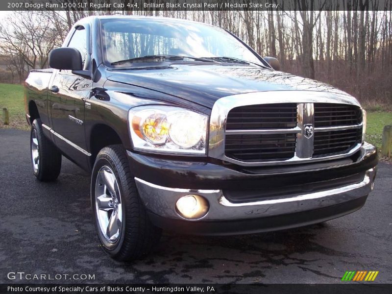 Brilliant Black Crystal Pearl / Medium Slate Gray 2007 Dodge Ram 1500 SLT Regular Cab 4x4