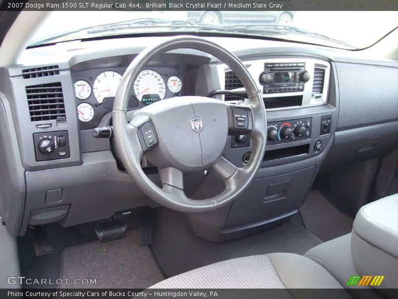 Brilliant Black Crystal Pearl / Medium Slate Gray 2007 Dodge Ram 1500 SLT Regular Cab 4x4