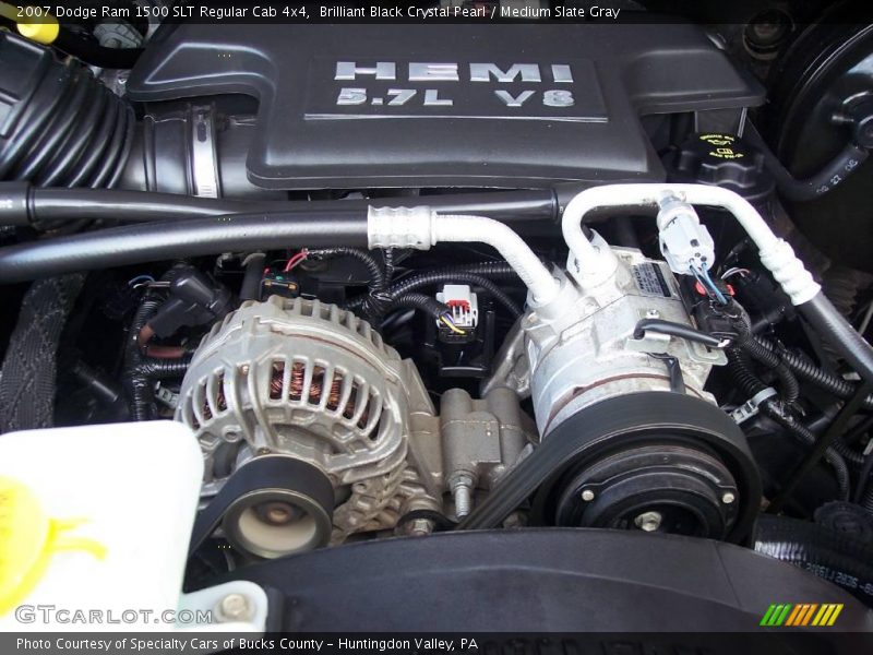 Brilliant Black Crystal Pearl / Medium Slate Gray 2007 Dodge Ram 1500 SLT Regular Cab 4x4