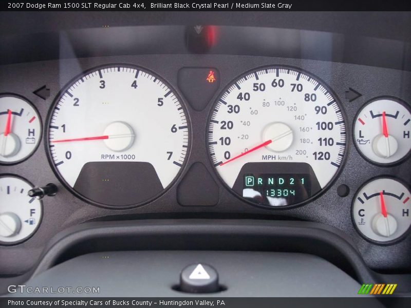 Brilliant Black Crystal Pearl / Medium Slate Gray 2007 Dodge Ram 1500 SLT Regular Cab 4x4