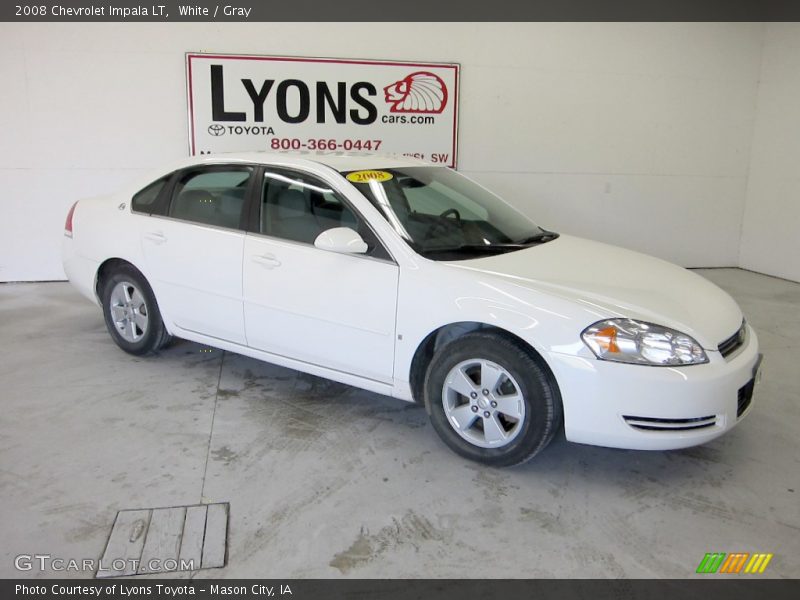 White / Gray 2008 Chevrolet Impala LT