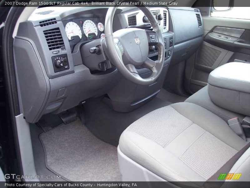 Brilliant Black Crystal Pearl / Medium Slate Gray 2007 Dodge Ram 1500 SLT Regular Cab 4x4