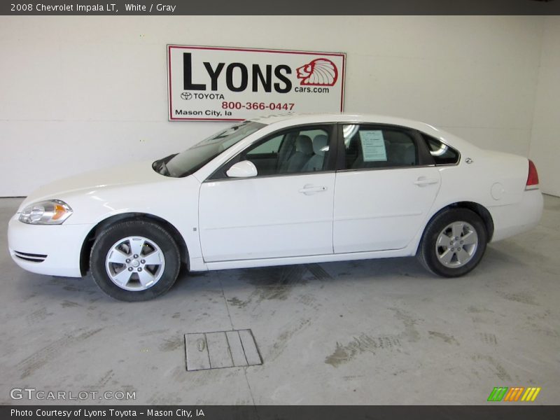 White / Gray 2008 Chevrolet Impala LT