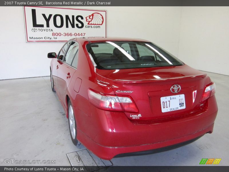 Barcelona Red Metallic / Dark Charcoal 2007 Toyota Camry SE