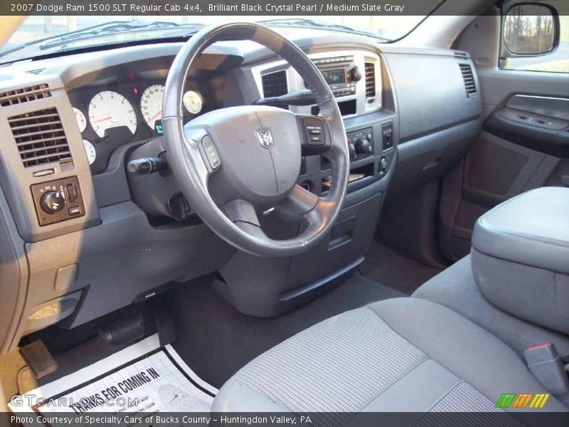 Brilliant Black Crystal Pearl / Medium Slate Gray 2007 Dodge Ram 1500 SLT Regular Cab 4x4
