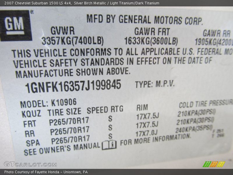 Silver Birch Metallic / Light Titanium/Dark Titanium 2007 Chevrolet Suburban 1500 LS 4x4