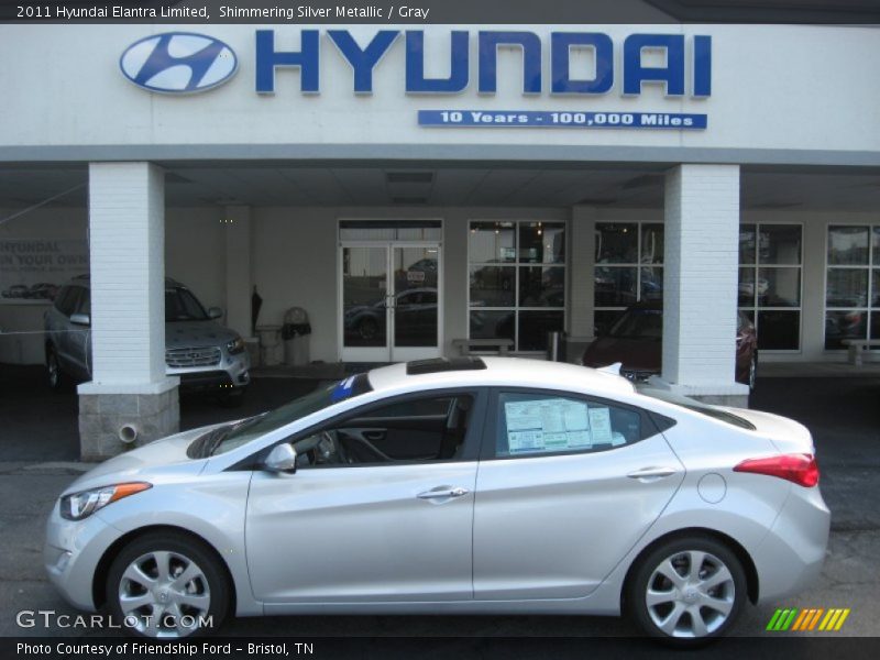 Shimmering Silver Metallic / Gray 2011 Hyundai Elantra Limited