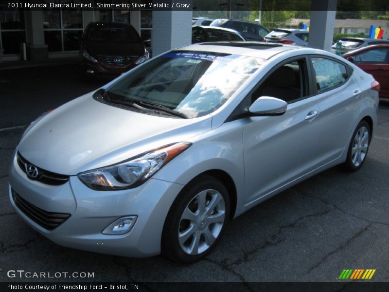 Shimmering Silver Metallic / Gray 2011 Hyundai Elantra Limited