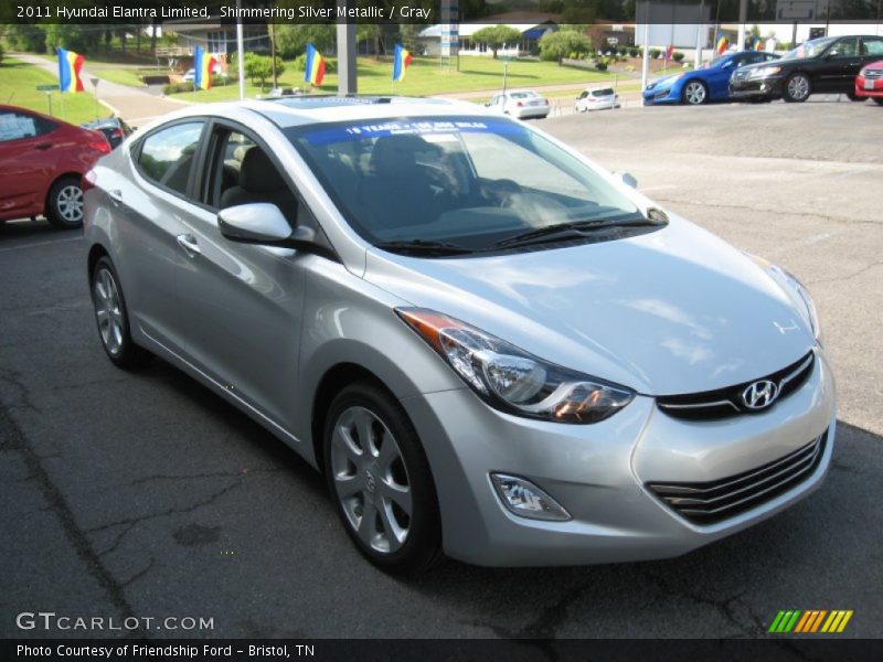 Shimmering Silver Metallic / Gray 2011 Hyundai Elantra Limited