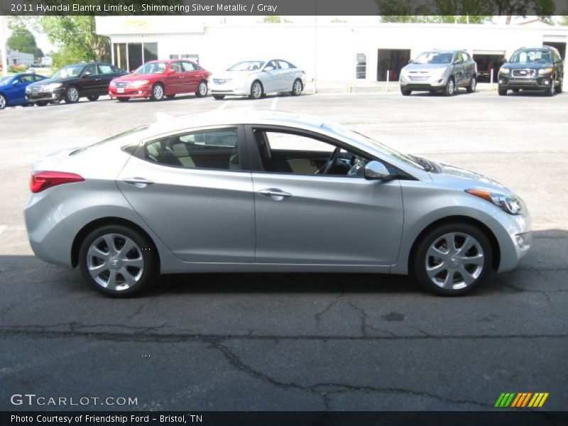 Shimmering Silver Metallic / Gray 2011 Hyundai Elantra Limited