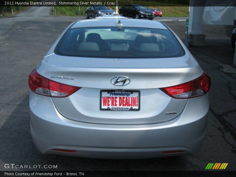 Shimmering Silver Metallic / Gray 2011 Hyundai Elantra Limited