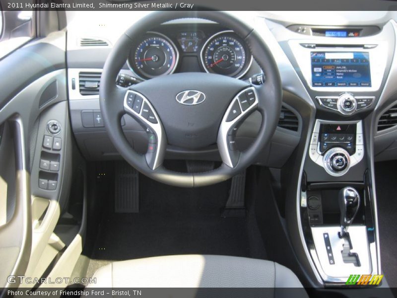 Shimmering Silver Metallic / Gray 2011 Hyundai Elantra Limited