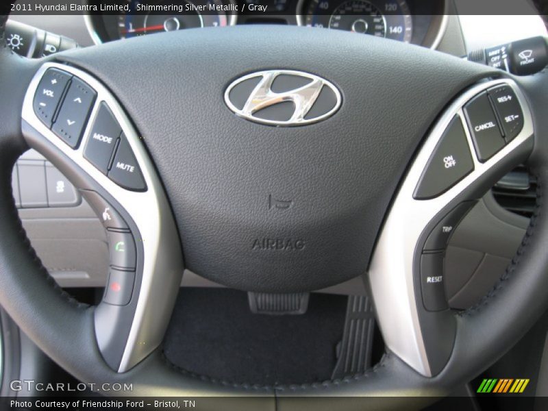 Shimmering Silver Metallic / Gray 2011 Hyundai Elantra Limited