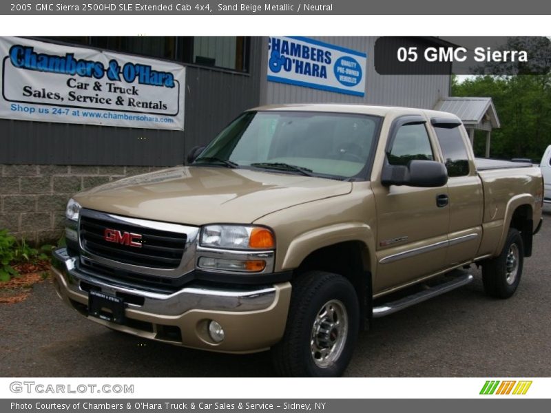Sand Beige Metallic / Neutral 2005 GMC Sierra 2500HD SLE Extended Cab 4x4