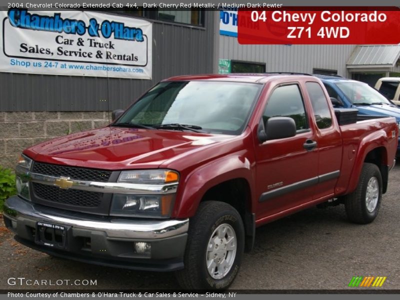Dark Cherry Red Metallic / Medium Dark Pewter 2004 Chevrolet Colorado Extended Cab 4x4