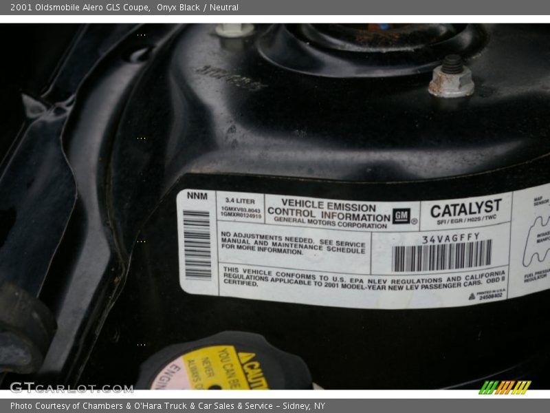 Onyx Black / Neutral 2001 Oldsmobile Alero GLS Coupe