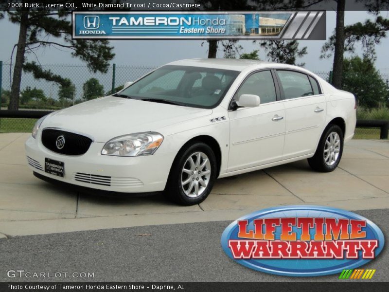 White Diamond Tricoat / Cocoa/Cashmere 2008 Buick Lucerne CXL