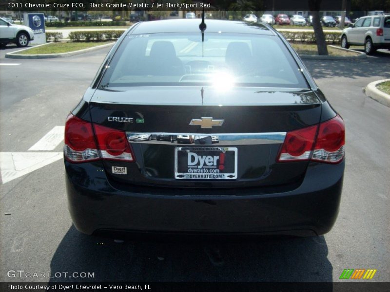 Black Granite Metallic / Jet Black/Sport Red 2011 Chevrolet Cruze ECO