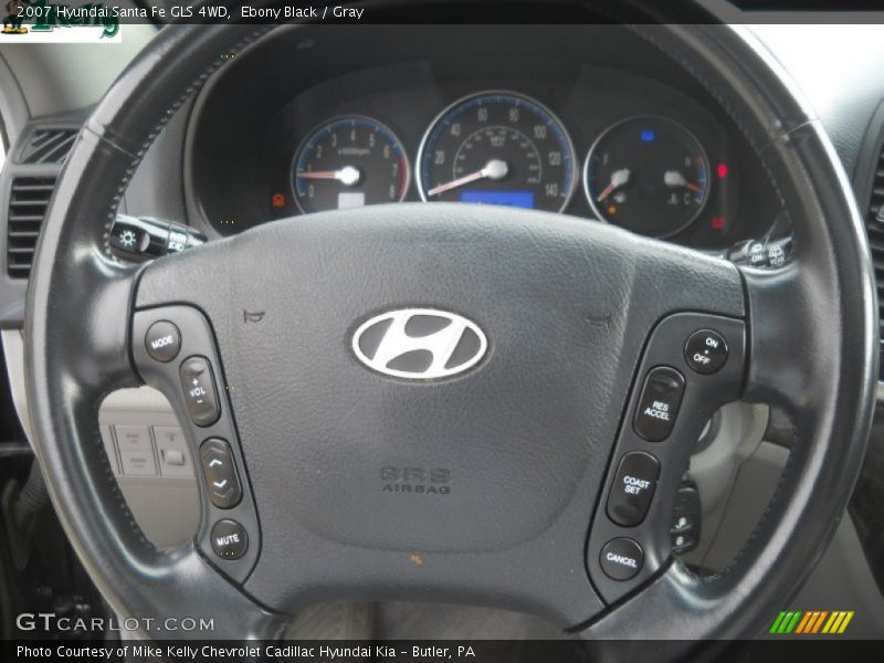 Ebony Black / Gray 2007 Hyundai Santa Fe GLS 4WD