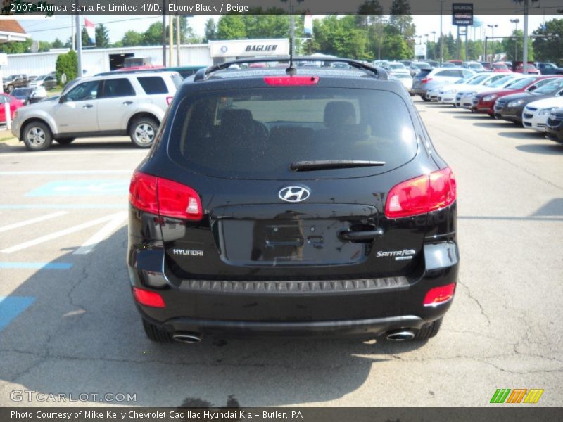 Ebony Black / Beige 2007 Hyundai Santa Fe Limited 4WD