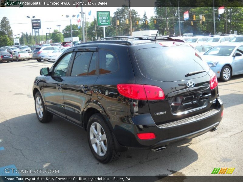 Ebony Black / Beige 2007 Hyundai Santa Fe Limited 4WD