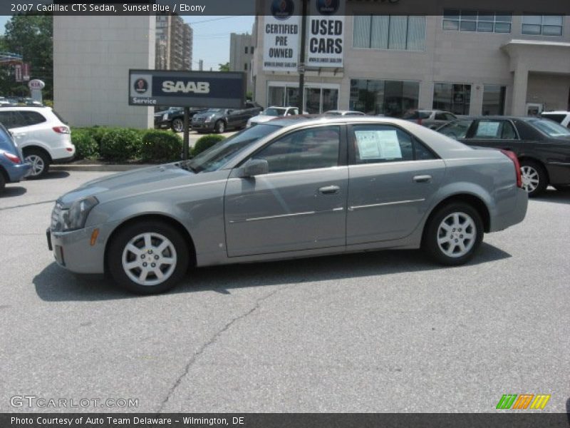 Sunset Blue / Ebony 2007 Cadillac CTS Sedan