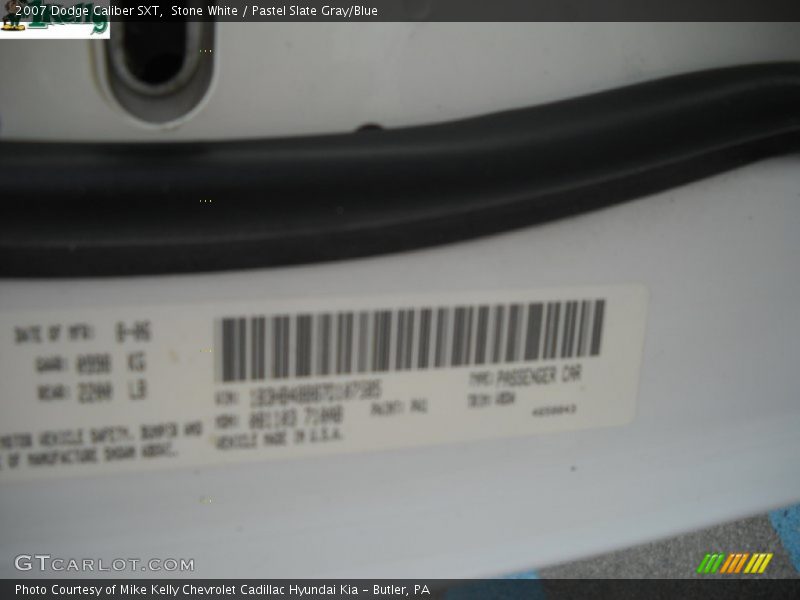 Stone White / Pastel Slate Gray/Blue 2007 Dodge Caliber SXT