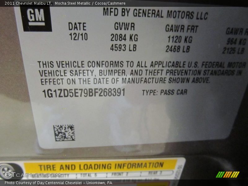 Mocha Steel Metallic / Cocoa/Cashmere 2011 Chevrolet Malibu LT