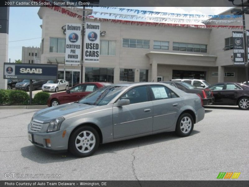 Sunset Blue / Ebony 2007 Cadillac CTS Sedan