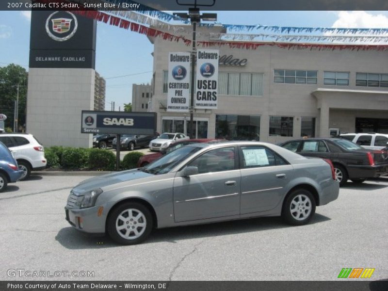 Sunset Blue / Ebony 2007 Cadillac CTS Sedan