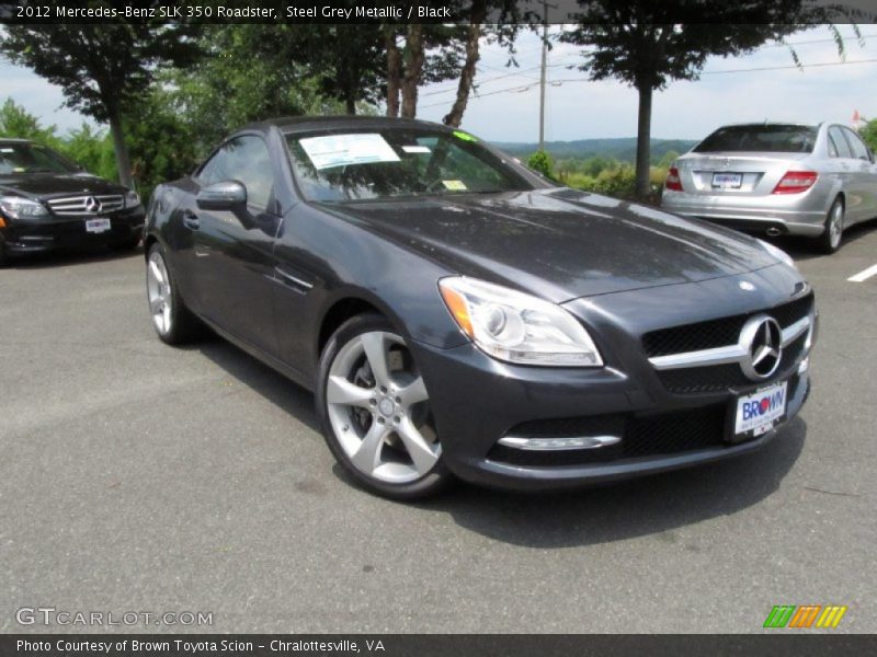 Steel Grey Metallic / Black 2012 Mercedes-Benz SLK 350 Roadster