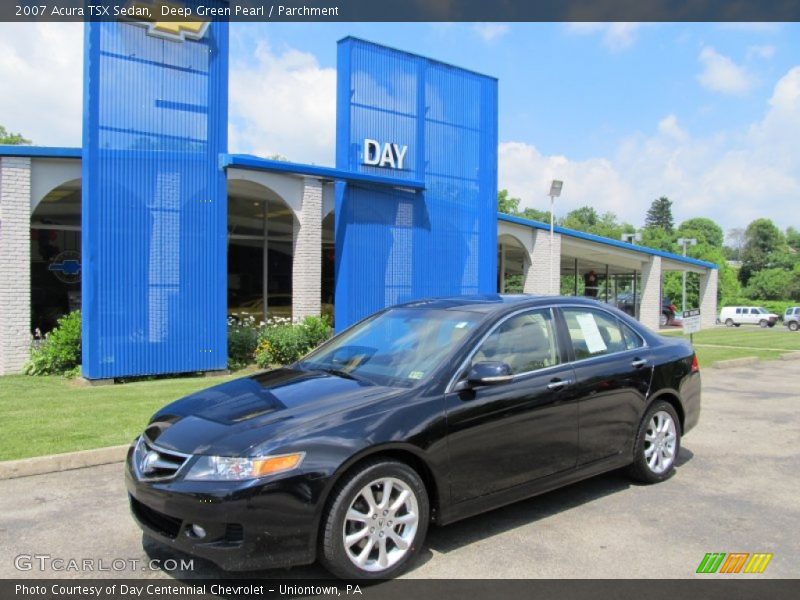 Deep Green Pearl / Parchment 2007 Acura TSX Sedan